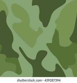 Military background of soldier green camouflaging pattern. Vector seamless pattern.