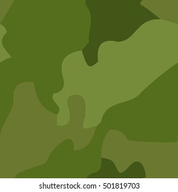 Military background of soldier green camouflaging pattern. Vector abstract seamless pattern.