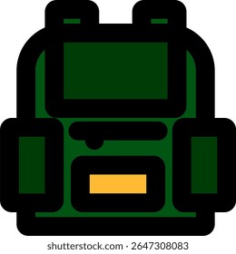 military backpack icon color style design