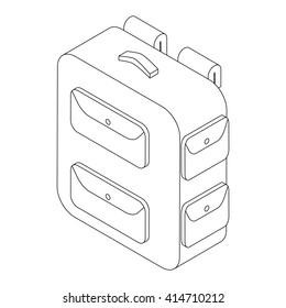 Military backpack icon, isometric 3d style 