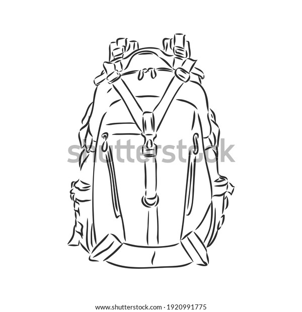 Military Backpack Outline Vector Drawing Very Stock Vector (Royalty ...