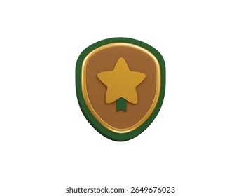 military badge icon 3d illustration render