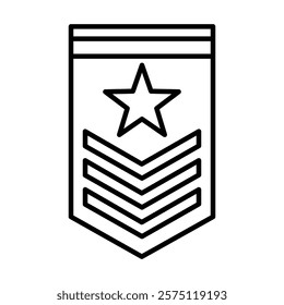 military badge icon Simple outline illustration