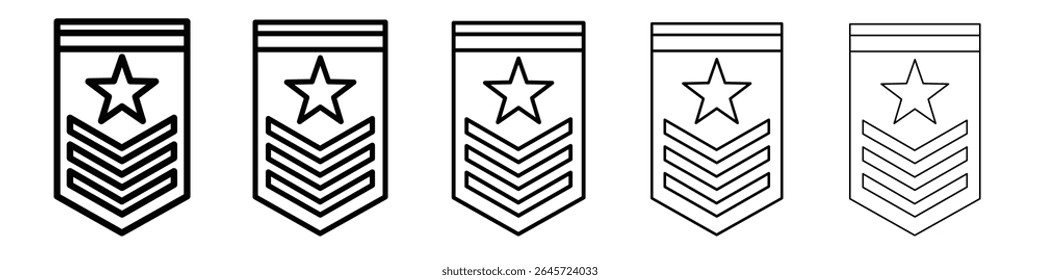 military badge icon simple vector outline logo