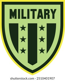 Military badge. Shield shaped army force patch