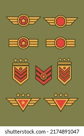 military badge and symbol design icon flat vector modern illustration