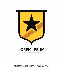 Military badge vector.Logo with star and wings