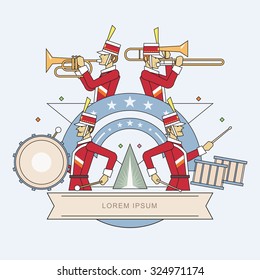 Military band line style, Vector illustration