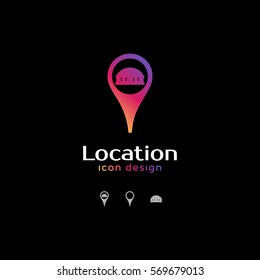 military barrack icon. location icon for map