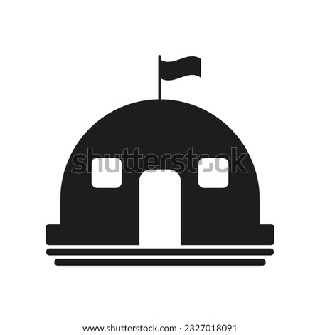Military barracks icon. Military camp, base, barrack icon. Vector illustration. stock image.