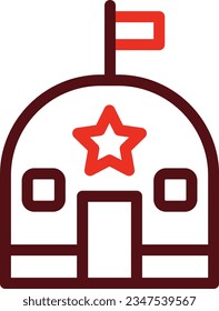 Military Base Glyph Two Color Icon For Personal And Commercial Use.

