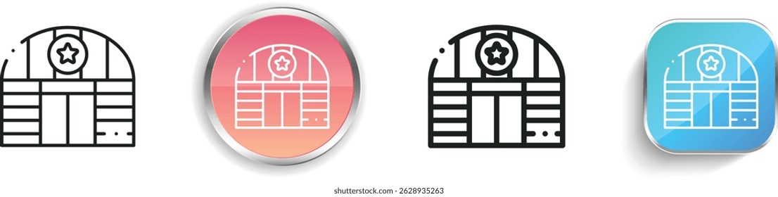 military base icon. Thin Linear, Regular and Button Style Design Isolated On White Background