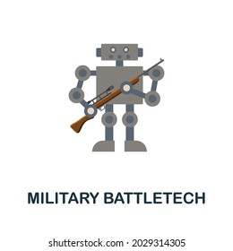 Military Battletech flat icon. Colored sign from futurictic technology collection. Creative Military Battletech icon illustration for web design, infographics and more