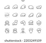 Military beret. Army cap. Soldier hat. Pixel Perfect Vector Thin Line Icons. Simple Minimal Pictogram