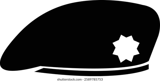 Military beret icon, berets of army special forces designs emblem in simple styles represents military service, patriotism, and soldier's dedication to duty, isolated on transparent background,