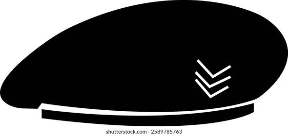 Military beret icon, berets of army special forces designs emblem in simple styles represents military service, patriotism, and soldier's dedication to duty, isolated on transparent background,