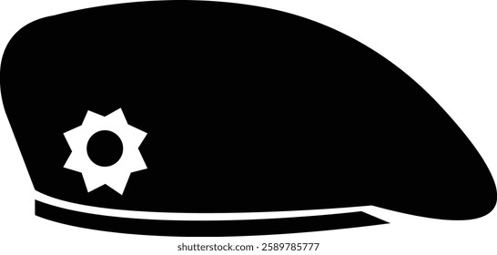 Military beret icon, berets of army special forces designs emblem in simple styles represents military service, patriotism, and soldier's dedication to duty, isolated on transparent background,