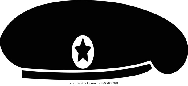 Military beret icon, berets of army special forces designs emblem in simple styles represents military service, patriotism, and soldier's dedication to duty, isolated on transparent background,