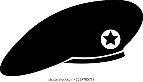 Military beret icon, berets of army special forces designs emblem in simple styles represents military service, patriotism, and soldier's dedication to duty, isolated on transparent background,