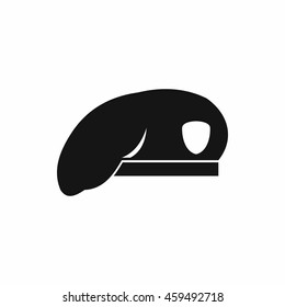 Military beret icon in simple style isolated on white background. Headdress symbol