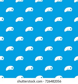 Military beret pattern repeat seamless in blue color for any design. Vector geometric illustration