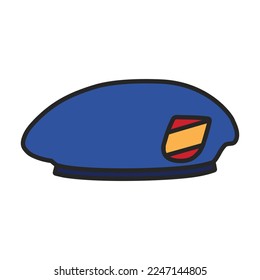 Military beret vector icon.Color vector icon isolated on white background military beret.