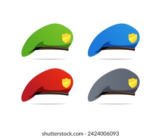 Military beret vector isolated on white background