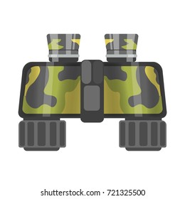 Military binoculars of camouflage color isolated cartoon illustration