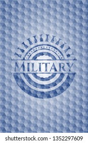 Military blue polygonal badge.