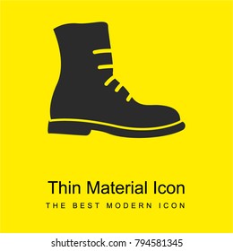 Military boot bright yellow material minimal icon or logo design