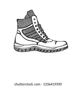 Military boot graphic illustration
