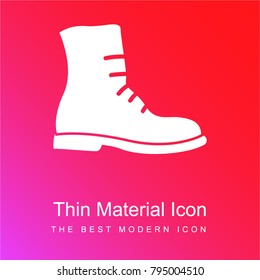 Military boot red and pink gradient material white icon minimal design