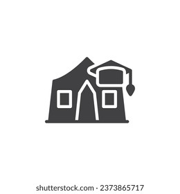 Military bootcamp vector icon. filled flat sign for mobile concept and web design. Bootcamp tent glyph icon. Symbol, logo illustration. Vector graphics