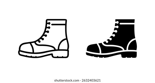 Military boots icon collection. Perfect for veteran or army designs.