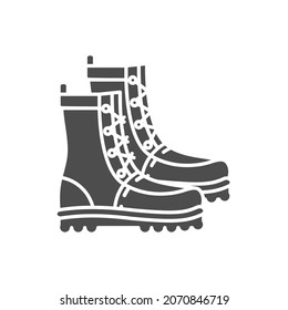 Militärstiefel, Vektorflachsymbol für Paintball, Flugzeuge, Reisen