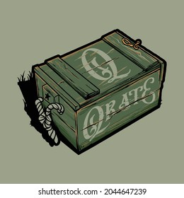 Military Box Vintage Wood Vector