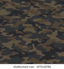 military brown camouflage. vector seamless print. army camouflage for clothing or printing