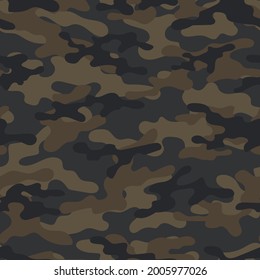 military brown camouflage. vector seamless print. army camouflage for clothing or printing