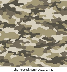 military brown camouflage. vector seamless print. army camouflage for clothing or printing