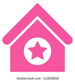 Military Building vector icon. Flat pink symbol. Pictogram is isolated on a white background. Designed for web and software interfaces.