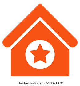 Military Building vector icon. Flat orange symbol. Pictogram is isolated on a white background. Designed for web and software interfaces.