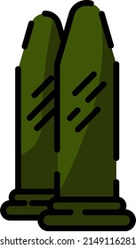 Militärische Kugeln, Illustration, Vektorgrafik auf weißem Hintergrund.