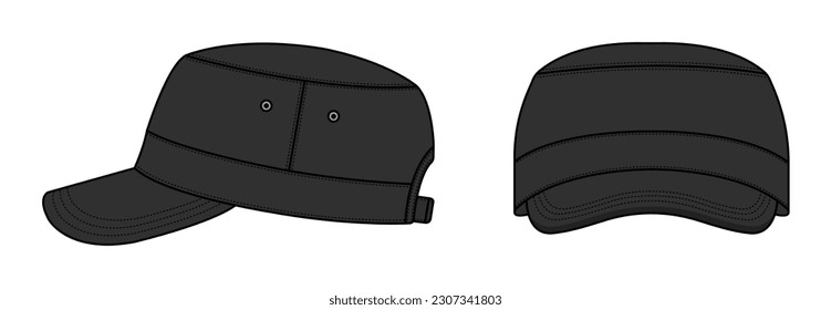 Military cadet cap ( work cap ) vector template illustration