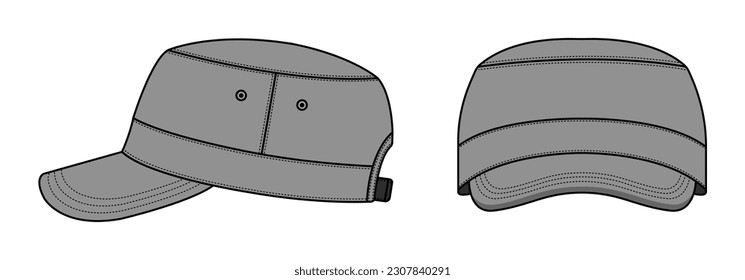 Military cadet cap ( work cap ) vector template illustration
