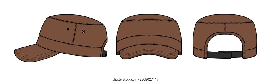 Military cadet cap ( work cap ) vector template illustration