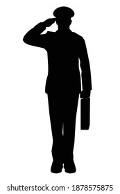 Military Cadet Student Silhouette Vector