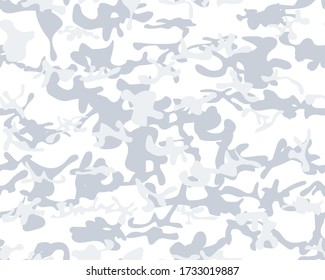 Military Camo Brush. Urban Camo Print. Army White Grunge. Repeat Blue Pattern. Snow Fabric Pattern. Seamless Vector Camouflage. Digital Blue Camouflage Seamless Print. Vector Woodland Camoflage.