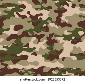 Military Camo Pattern Army Texture Fashion Print. Forest Background For Textiles.