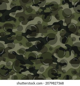 
plantilla de vector de camo militar con burbujas de jabón, patrón elegante.