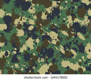 Military camouflage background with splashes.